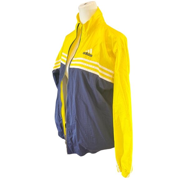 Vintage Adidas 3-Stripes Windbreaker Jacket – Yellow & Navy - Picture 3 of 6